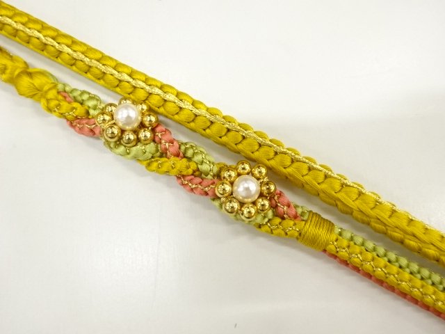 JAPANESE HAND-TIED OBIJIME CORD FOR FURISODE / SILK / UNUSED